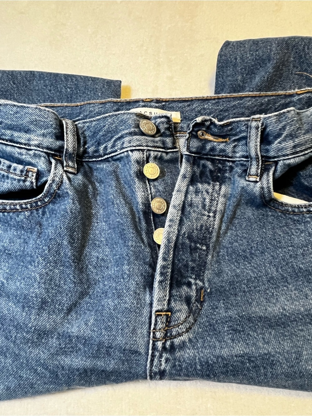 πβ¨ PacSun High Rise Straight Leg Jeans Womenβs Size 26 Raw Hem β¨π - Picture 4 of 6
